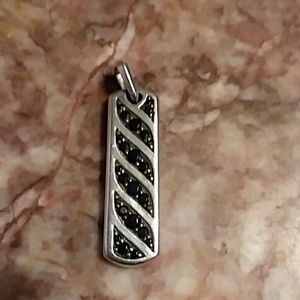 David Yurman black diamond graphic ingot tag